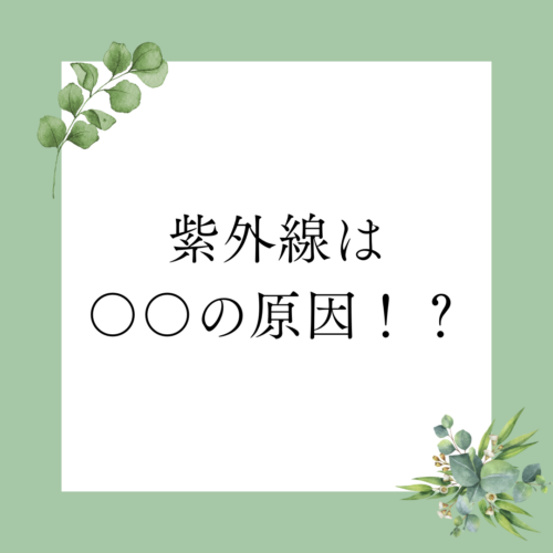 紫外線は 老化の原因！？